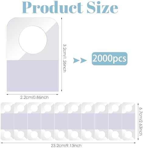 2000 Hang Tags 1.3×0.9 Inch Self Adhesive Hang Tabs Round Hole Hanging Tabs - Image 2