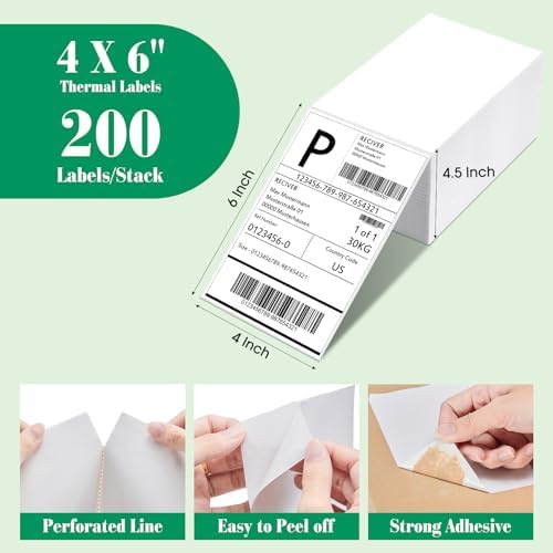 METRONIC Thermal Labels 4x6 200 Labels Fanfold Direct Shipping Labels - Image 2