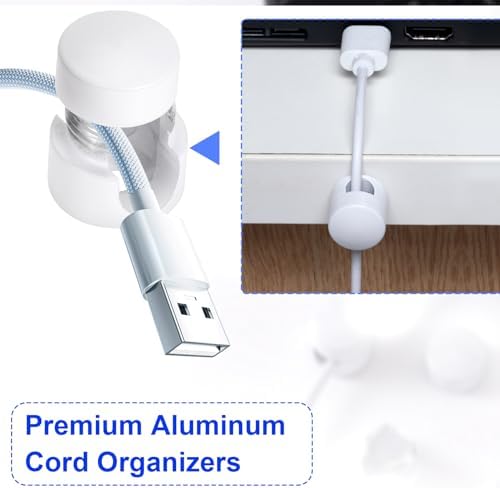 SmallCat 3 Sets Charger Holders for Cords, White Cord Holder for Nightstand - Image 5