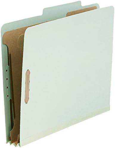 Amazon Basics Sturdy Pressboard Classification File Folders with Fasteners, Dividers, 2" Expansion for Documents Organization, 11.97 x 10.55 inch, Green, 20-Pack - Image 7