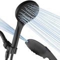BRIGHT SHOWERS High Pressure Shower Head with Handheld, 9 Spray Settings Showerhead Built in Power Wash to Clean Tub and Pets, Extra Long 69" Hose, Adjustable Bracket, Matte Black by BRIGHTSHOWERS