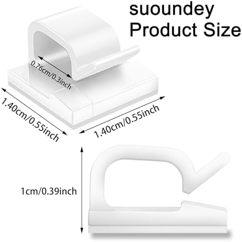 200 Pcs Cable Clips, Adhesive Cable Organizer Cord Holder Wire Clip Wire Management Self Adhesive Hooks Wire Holder for Office, Home(White, 200PCS) - Image 2