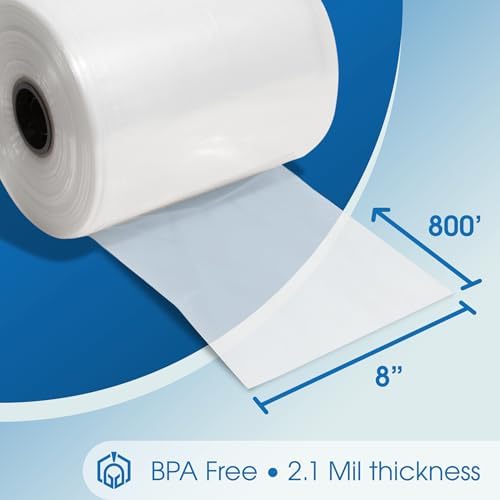 8" X 800' Clear Plastic Tubing - 2.1 Mil Poly Tube Roll - Image 2