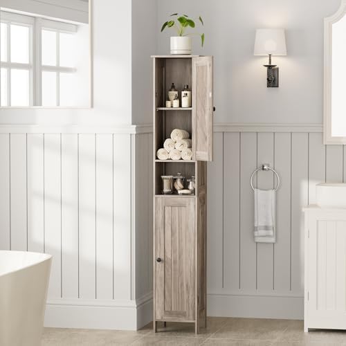 Homleke Tall Bathroom Storage Cabinet with 2 Doors, Slim Bathroom Cabinet - Image 2