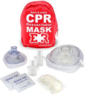 Adult and Infant CPR Mask Combo Kit – Includes 2 CPR Masks with One-Way Valves, Pair of Vinyl Gloves, 2 Alcohol Prep Pads – Portable Emergency CPR Kit – Red by EverReadyFirstAid