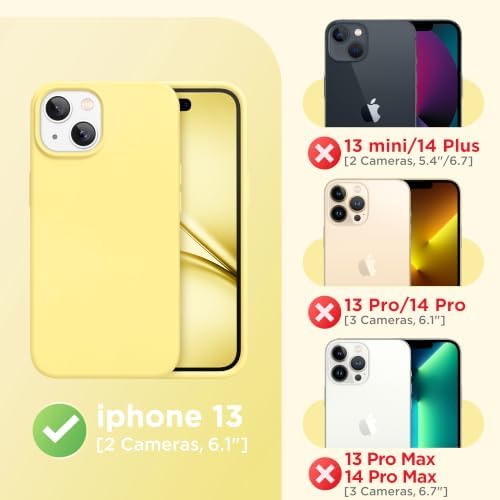 GolbinBox Magnetic for iPhone 13/14 Case, Silicone Cover,Buttercream Yellow - Image 2