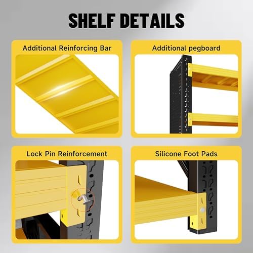 Heavy‑Duty Garage Shelving Unit with Pegboard, 3000 LBS Total Load Capacity - Image 5