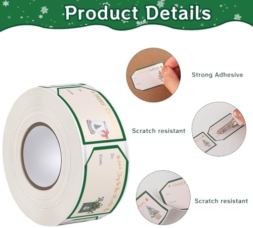 600 PCS Christmas Gift Label Stickers Christmas Gift Tags Stickers - Image 2