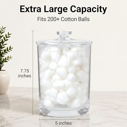 ForPro 60oz Clear Acrylic Apothecary Jar with Lid, 7.75" x 5" Canister - Image 3