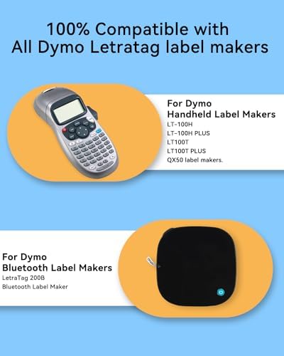 Label KINGDOM Compatible with DYMO LetraTag Refill 91331 White Plastic Tape - Image 4