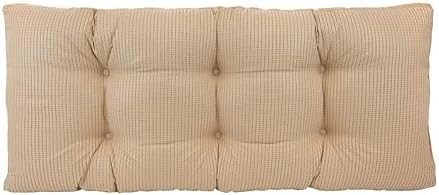 Klear Vu The Gripper Non-Slip Tufted Bench Cushion for Indoor Furniture, Assembled in USA, Entryway Storage, Bay Window, Corner Nook or Piano Seat, 33 Inches, Chenille Natural - Image 2