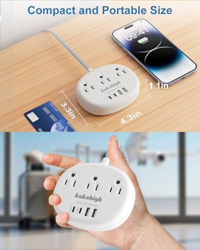 Small Extension Cord with USB C - 5 FT Short Extension Cord - Image 4