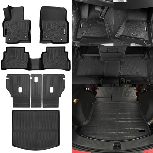 Naibeve Floor Mats for 2013-2016 Mazda CX-5 - All Weather Custom for Mazda CX-5 Floor Mats Liners 2 Row & Cargo Liner & Seats Back Cover Behind 2rd Row(Floor Liner+Trunk Mat+Backrest Mats) by NAIBEVE-USA
