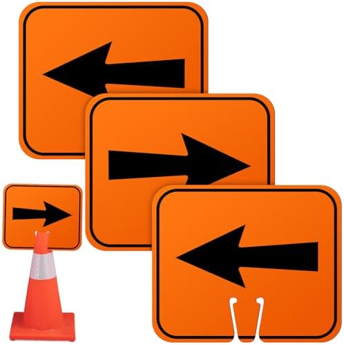 Geetery 3 Pcs Traffic Arrow Orange Detour Signs, Left & Right by Geetery