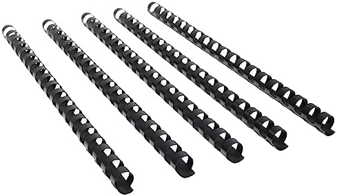 Rayson Plastic Comb Binding Spines, 9/16in. 19-Ring, 105-Sheet Capacity, Black Comb Binding Spines, Max. Binding Letter Size Paper, Box of 100 by RAYSON