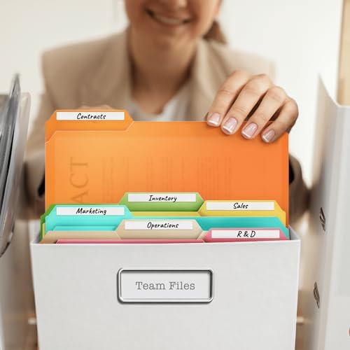 Dunwell Plastic File Folders, 1/3 Tab, Letter Size Documents, 6 Pack - Image 3