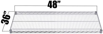 Chrome Wire Shelf |Pack of 2 Shelves| for Storage in Dry Environments | Ideal for Stores, Restaurants, Businesses and Homes (Chrome Wire Shelves, 36''W x 48''L) - Image 2