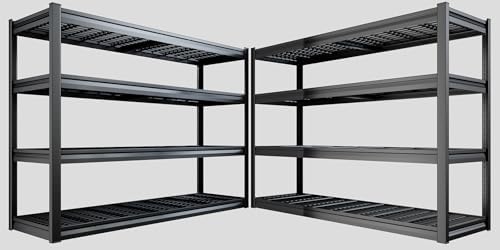 67" W Garage Shelving Heavy Duty, 36" D Garage Shelves, 68" H Adjustable Storage Shelving Unit, Commercial Metal Shelves for Warehouse, Basement, Shop, 67" W x 36" D x 68" H,2 Pack by PMKES