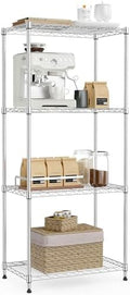 IZEUK 4-Tier Chrome Metal Storage Shelves, Adjustable Wire Shelving Unit Organizer for Kitchen, Bathroom, Home, 1000 lbs, 13.7" D x 23.6" W x 53.4" H by IZEUK