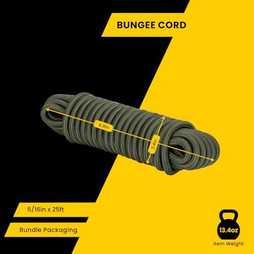 Brotree Bungee Cords 5/16" x 25ft Elastic Shock Cord 100% Stretch Cord - Image 2