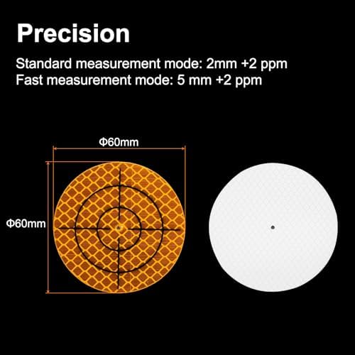 HARFINGTON 60pcs Survey Reflector Sheets 60mm x 60mm Self-Adhesive Surveying Target Mark Sticker Total Station Round Reflective Sheet Tape for Ship Inspection Tunnel Measure, Yellow - Image 2