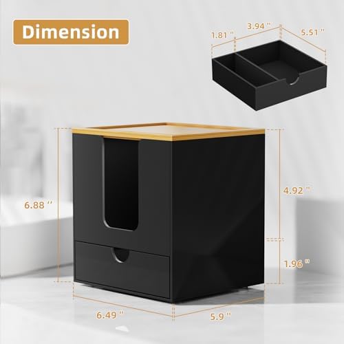 VITVITI Acrylic Disposable Face Towel Holder, Clean Container Box, Black - Image 7