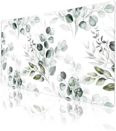 Colorful Star Large Mouse Pad, PU Leather Waterproof Desk Mat, Computer Gaming Mouse Pad, XXL Full Extended Mousepad Non Slip Desk Pad for School Office Home 23.6" x 13.8" - Soft Eucalyptus - Image 5