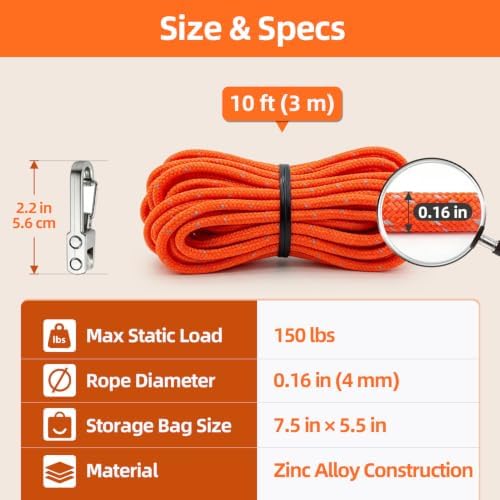 6 Pack Rope Tensioner Set with Alloy Buckles and Storage Bag, Tie Down Ropes for Tent, Tarp, Hammock, Clothesline, Package & Outdoor Use - Image 5