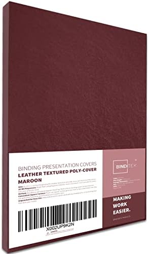Binditek 16 Mil Leather-Textured Polycovers, 8.5x11 Inches, Maroon, 50 Pack - Image 6