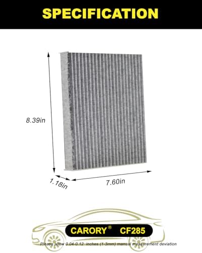 CARORY 2 Pack Cabin Air Filter w/Activated Carbon for Toyota Camry, Corolla, RAV4, Highlander, Lexus RX350, NX300, GX460, Subaru Legacy, Outback, Land Rover Discovery, and More, CF285-2PK - Image 2
