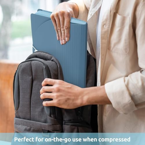 SKYDUE Accordion File Organizer, Expanding File Folder with 13 Pockets, Portable Document Paper Bill Receipt Organizer, Home School Office Supplies, Letter A4 Size Haze Blue - Image 3