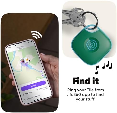 Life360 Tile - Bluetooth Tracker, Keys Finder and Item Locator for Keys, Bags and More. Phone Finder. Both iOS and Android Compatible. 1-Pack (Green Surf) - Image 4