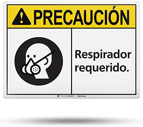 TRADESAFE Spanish Respirator Required Sign, Aluminum PPE Safety Signs by TRADESAFE
