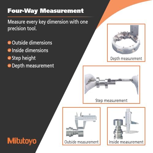 Mitutoyo 530-102 Vernier Caliper, Stainless Steel, 0-150mm Range, +/-0.05mm Accuracy, 0.05mm Resolution - Image 3