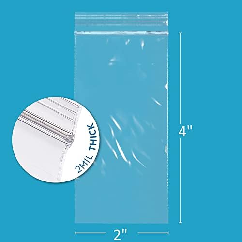 2" x 4" Small Zip Bags, 12000 Pack, 2 Mil, Reclosable Jewelry Bags, GPI - Image 2