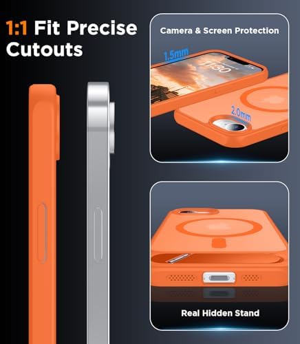 Temdan Magnetic Compatible with iPhone 17e Case & iPhone 16e Case,[Built-in Invisible Kickstand][Compatible with MagSafe][Military Grade Shockproof] Slim Translucent Matte Case for iPhone 16e/17e 6.1" - Image 6