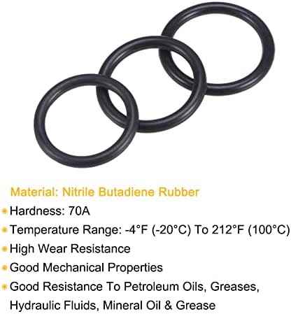 MECCANIXITY Nitrile Rubber O-Rings 16mm 17mm 18mm OD 12mm 13mm 14mm ID 2mm Thick Seal Gasket, Black 30in1 Set - Image 4