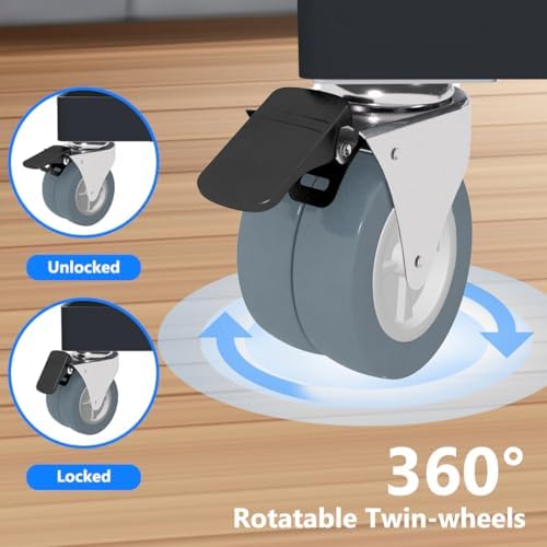 Appliance Dolly Cart with 4 Locking Wheels Mini Fridge Stand Adjustable 16"-26" Universal Mobile Roller for Portable Washer, Dryer, Refrigerator, Furniture, Black - Image 3