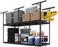 FLEXIMOUNTS 3x8 2-Tier Overhead Ceiling Garage Storage Rack, Black by FLEXIMOUNTS