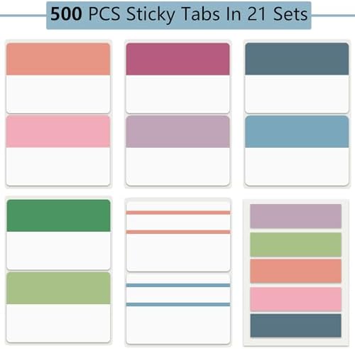 ELII 500 PCS Book Tabs 2 Inch Sticky Index Tabs,Colored Page Markers - Image 2