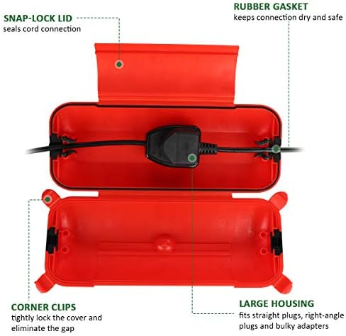 Flemoon Outdoor Extension Cord Safety Cover, for Outdoor Outlets - Image 2
