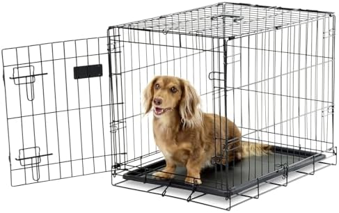 Carlson Pet Products SECURE AND FOLDABLE Single Door Metal Dog Crate, Small, 24.0"L x 18.0"W x 19.0"H by Carlson%C2%AEPetProducts