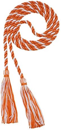 Tassel Depot Graduation Honor Cord - Orange/White - Every School Color Available - Made In Usa by TasselDepot