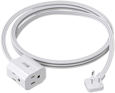 6Ft Extension Cord, SUPERDANNY Mini Flat Plug Power Strip, 13A Indoor by SUPERDANNY