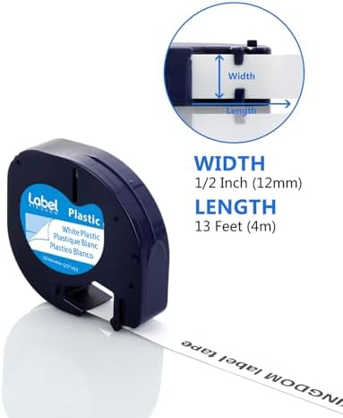Label KINGDOM Compatible with DYMO LetraTag Refill 91331 White Plastic Tape - Image 3