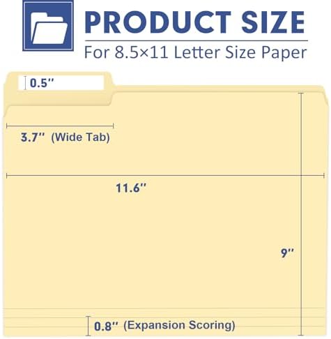 PANDRI Colored File Folders, 30 Pack 1/3 Cut Tab File Folder, Manila - Image 2