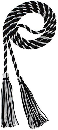 Tassel Depot Graduation Honor Cord - Black/White - Every School Color Available - Made In Usa by TasselDepot