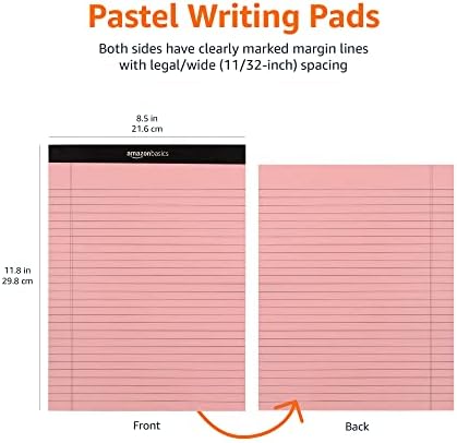Amazon Basics Wide Ruled Lined Writing Note Pads with Sturdy Back, 8.5" x 11.75", Multicolor, 6-Pack, 300 Sheets, Perforated - Image 6