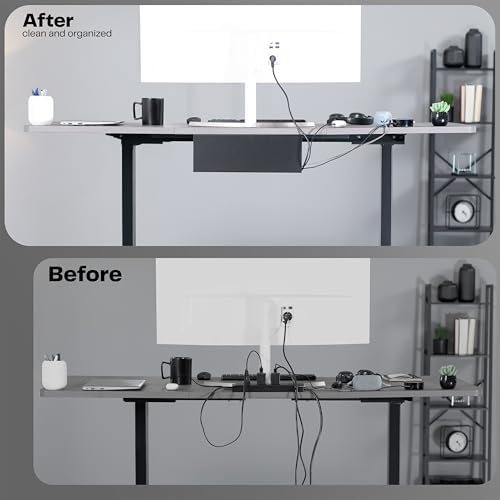 VIVO Black 17 in Under Desk Cable Management Tray, DESK-AC06-1C - Image 4