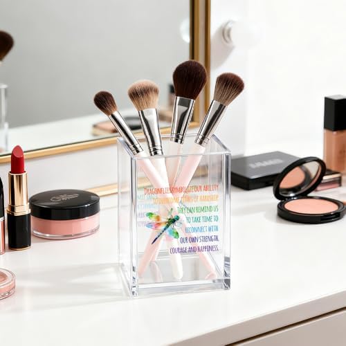 Dragonflies Symbolize Our Ability Pen Holder Makeup Brushes Organizer - Image 4